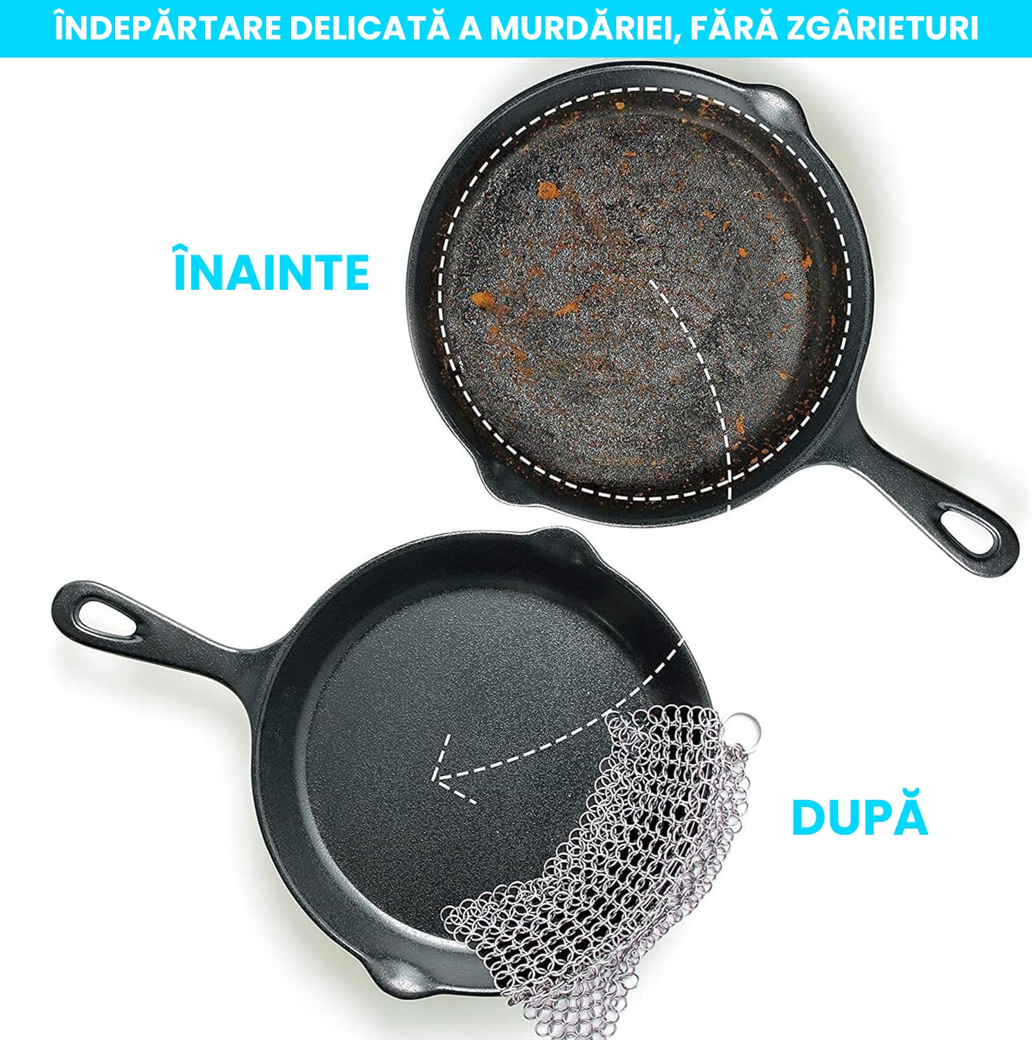 Perie din plasă de inox pentru curățarea vaselor