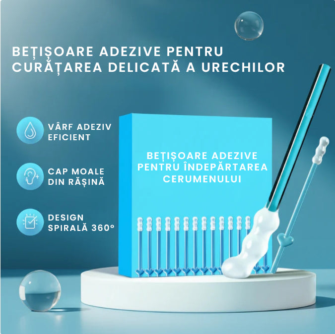 Bețișoare adezive delicate pentru curățarea urechilor