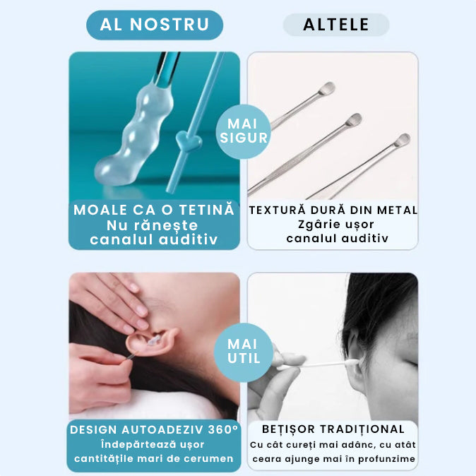 Bețișoare adezive delicate pentru curățarea urechilor