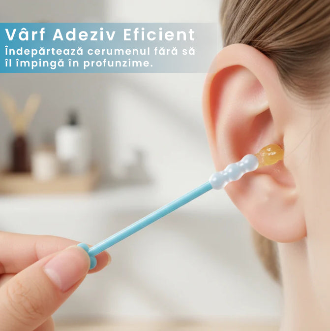 Bețișoare adezive delicate pentru curățarea urechilor