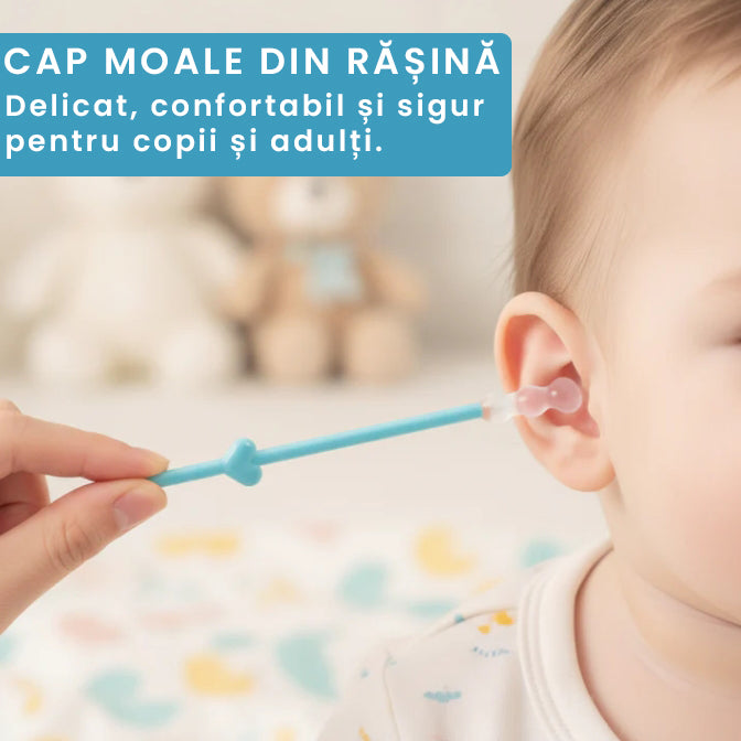 Bețișoare adezive delicate pentru curățarea urechilor