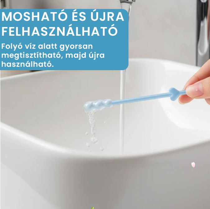 Kíméletes, tapadós fültisztító pálcikák